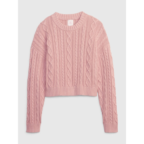 LSF CABLE KNIT CREW NK PINK STANDARD