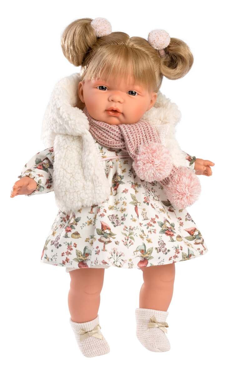 Muñeca Juguete Llorens Bebota Joelle 38cm + Ropa de Algodón® - Diseño Joelle Blandita Chaleco Blanco 