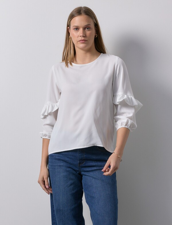 Blusa Manga Volados CRUDO