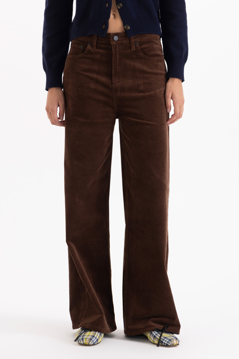 JEANS WIDE X CORD MARRON Marron