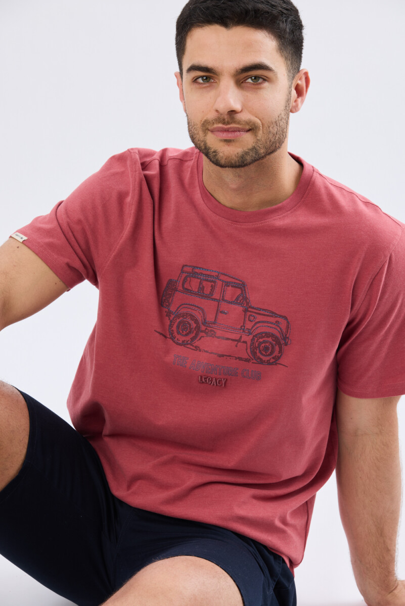 REMERA ESTAMPADA DE ALGODÓN - Ladrillo 