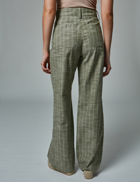 Pantalon lino oliva