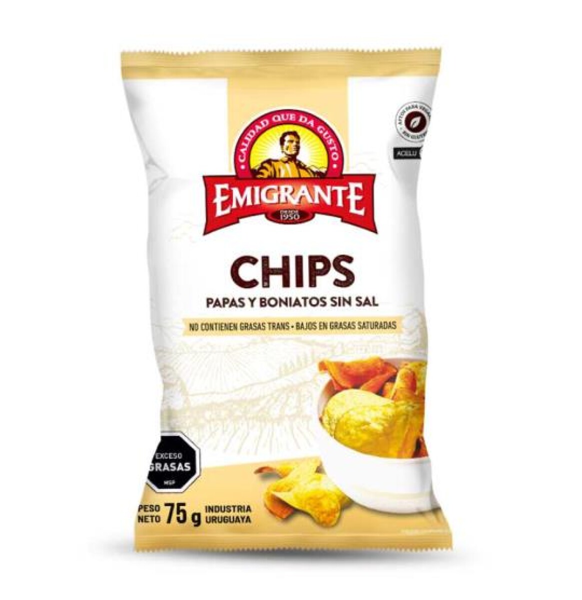 NAT-CHIPS DE PAPA Y BONIATO S/SAL EMIGRANTE 75G 