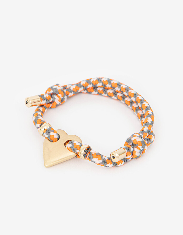 Pulseras Flexibles Cordón Pulsera De Cordón Con Corazón - Combinacion Multicolor