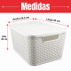 Set x3 Caja ratán 20 lts BLANCO