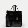 Shopper The Circle En Cuero Grabado Big Croco Negro