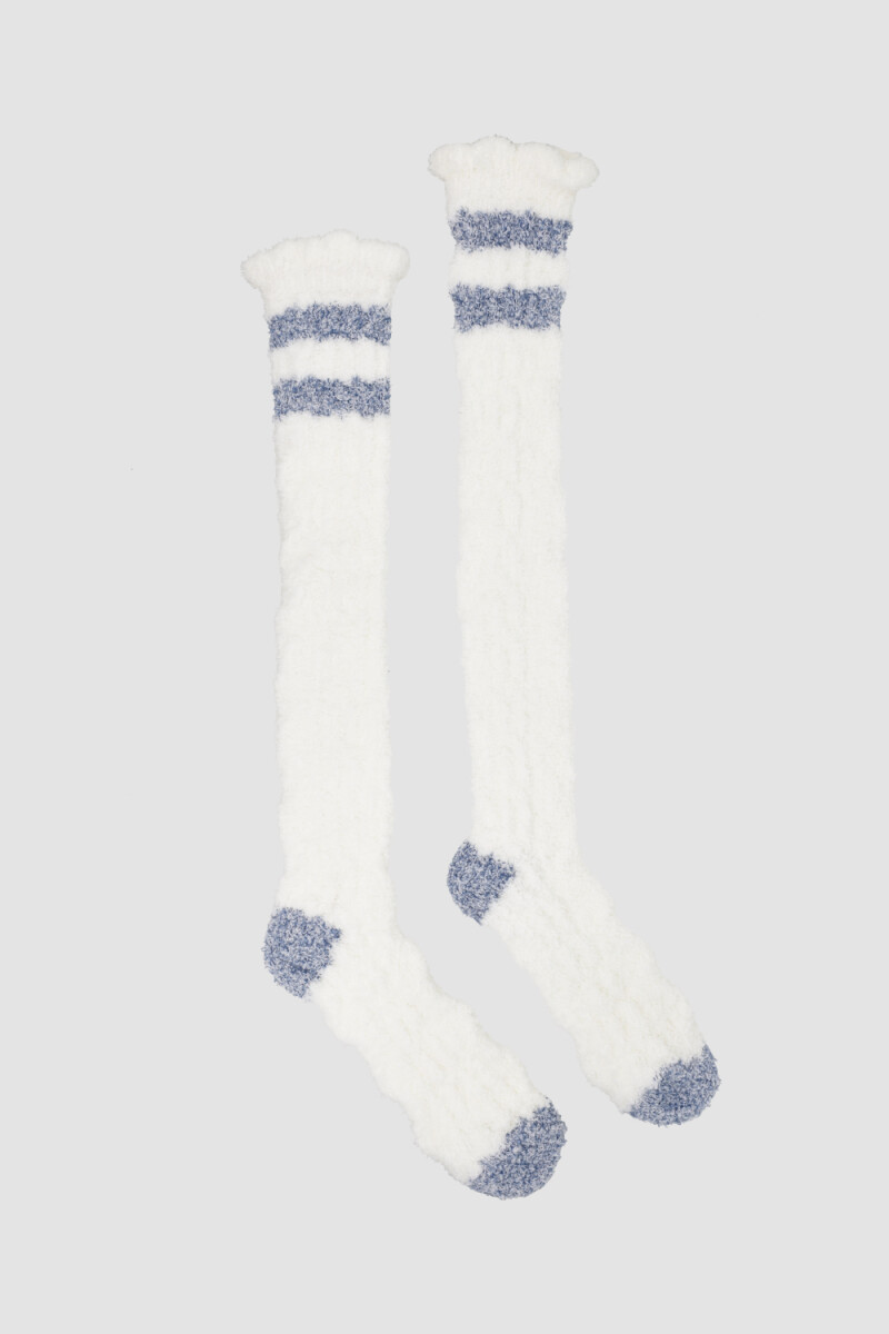 Medias damas chenille ochos 3/4 Marfil