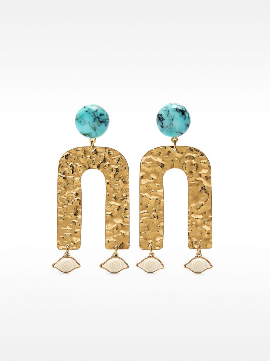 Pendientes De Arco Con Piedra - multicolor 