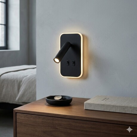 Portátil led de pared con SPOT móvil, DOBLE LUZ NEGRA