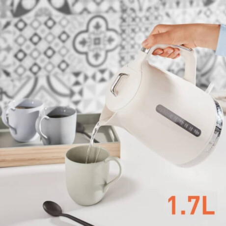 Jarra Eléctrica Soleil Moulinex 1.7 Lts Hasta 7 Tazas Boquilla De Precisión Filtro Antical Extraíble Color Marfil