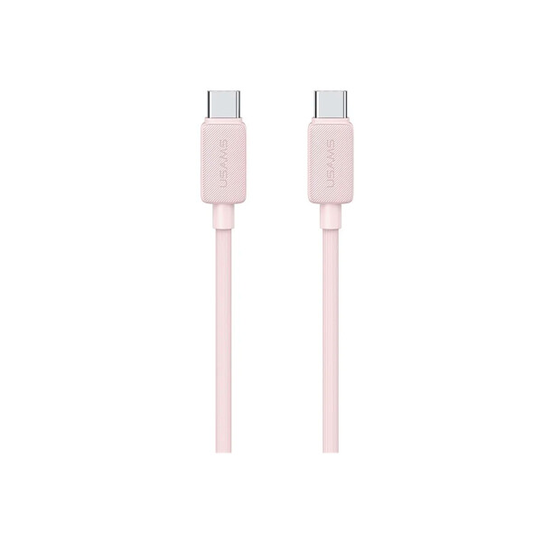 Cable Usams Tipo-C a Tipo-C 60W 3 metros color rosa Cable Usams Tipo-c A Tipo-c 60w 3 Metros Color Rosa
