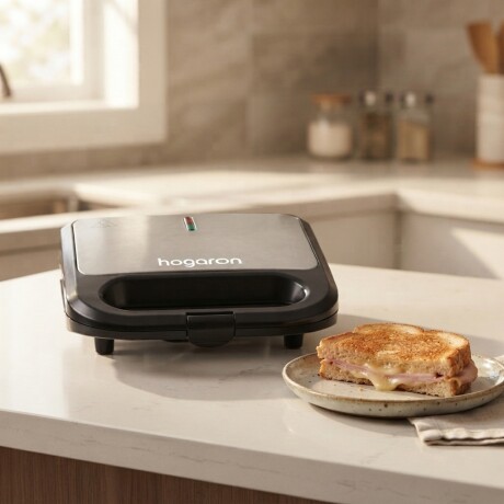 Sandwichera HOGARON 750W 2 Sándwiches Placas Antiadherentes Control Automático De Temperatura Sandwichera HOGARON 750W 2 Sándwiches Placas Antiadherentes Control Automático De Temperatura
