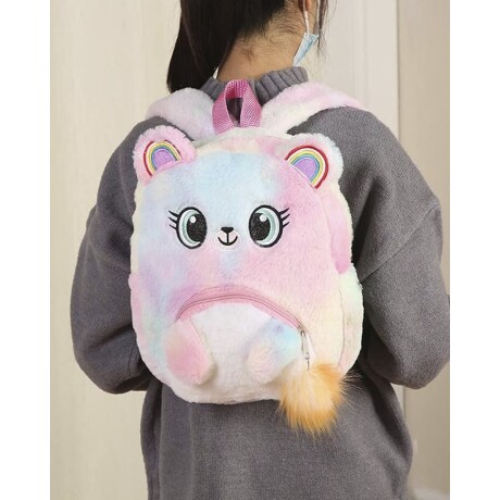 Mochila de Peluche con Diseño de Osito Rosa