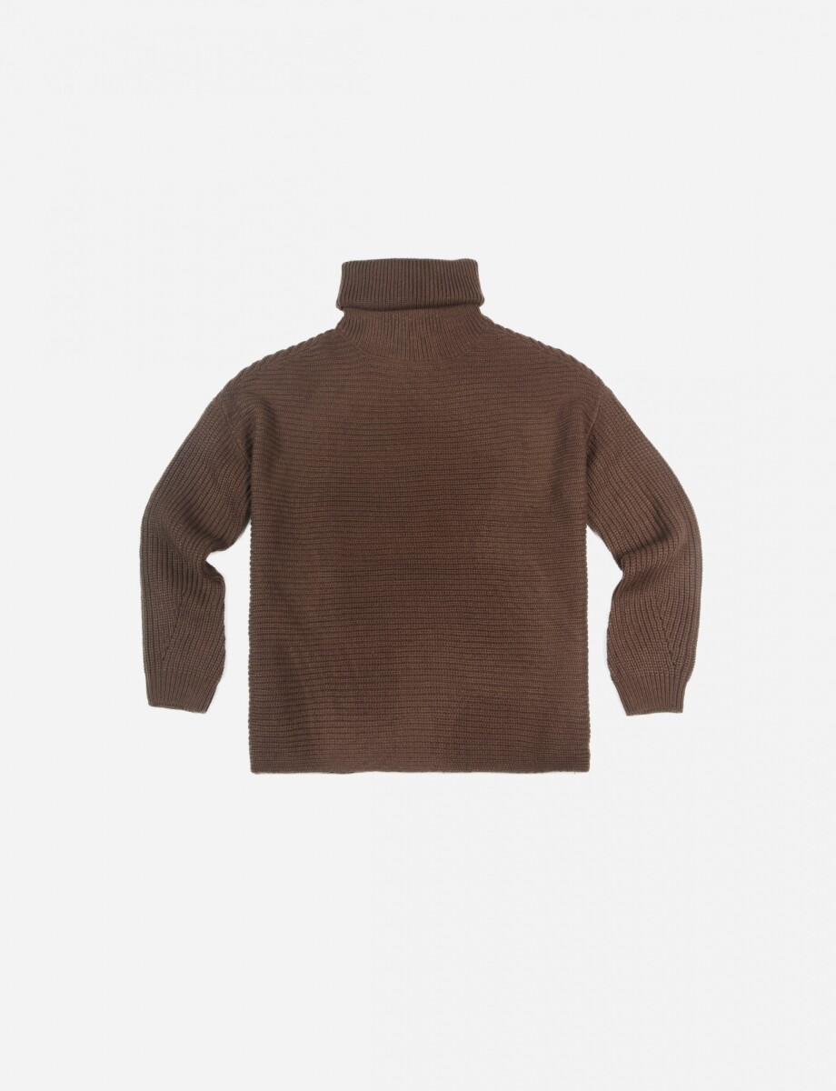 Sweater cuello alto - MARRON 