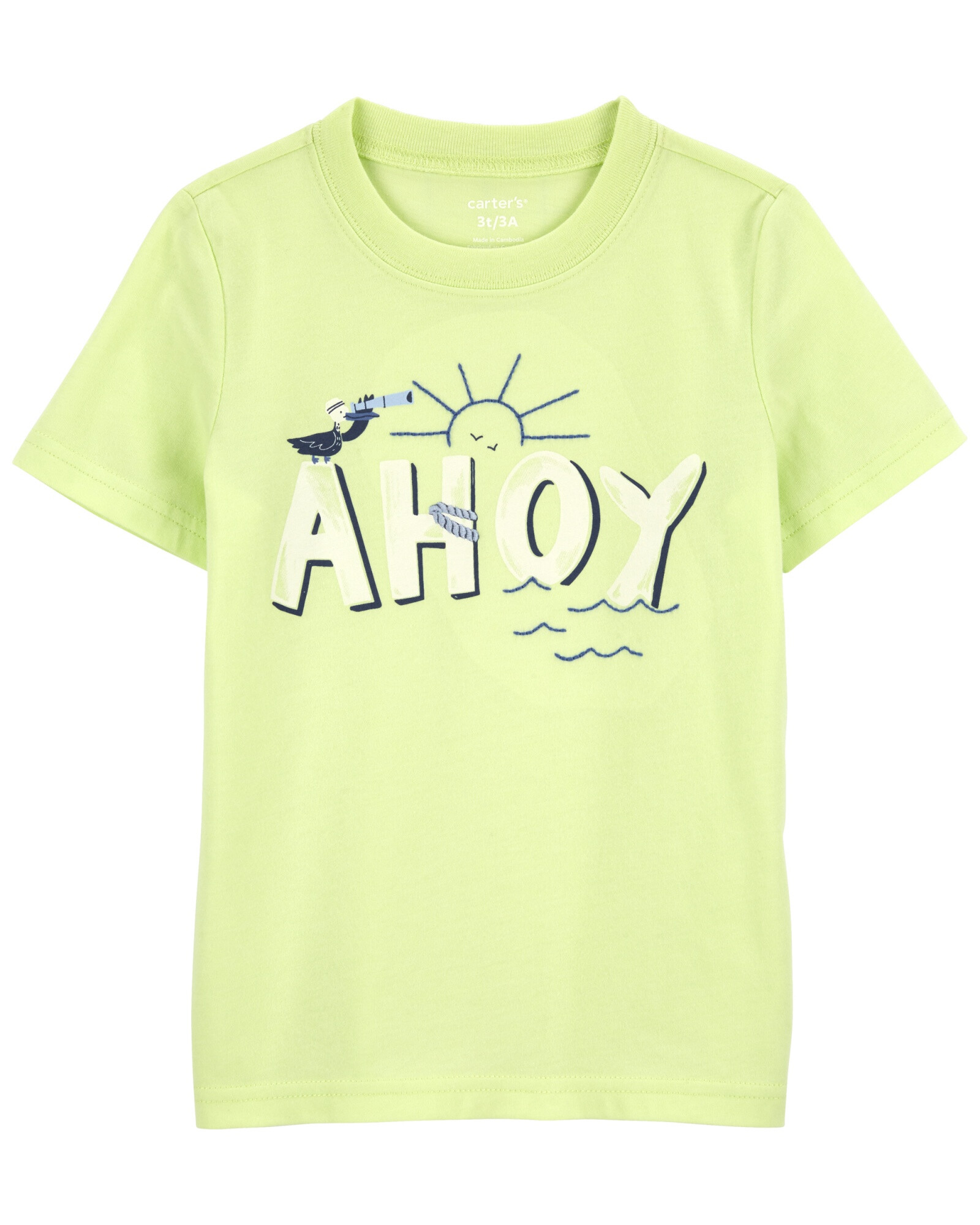 Remera de algodón, estampa náutica Sin color