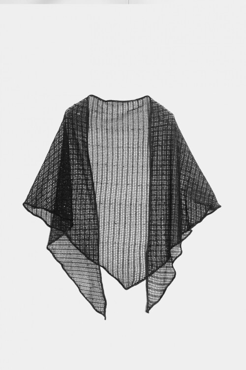 Pashmina tejida triangular negro