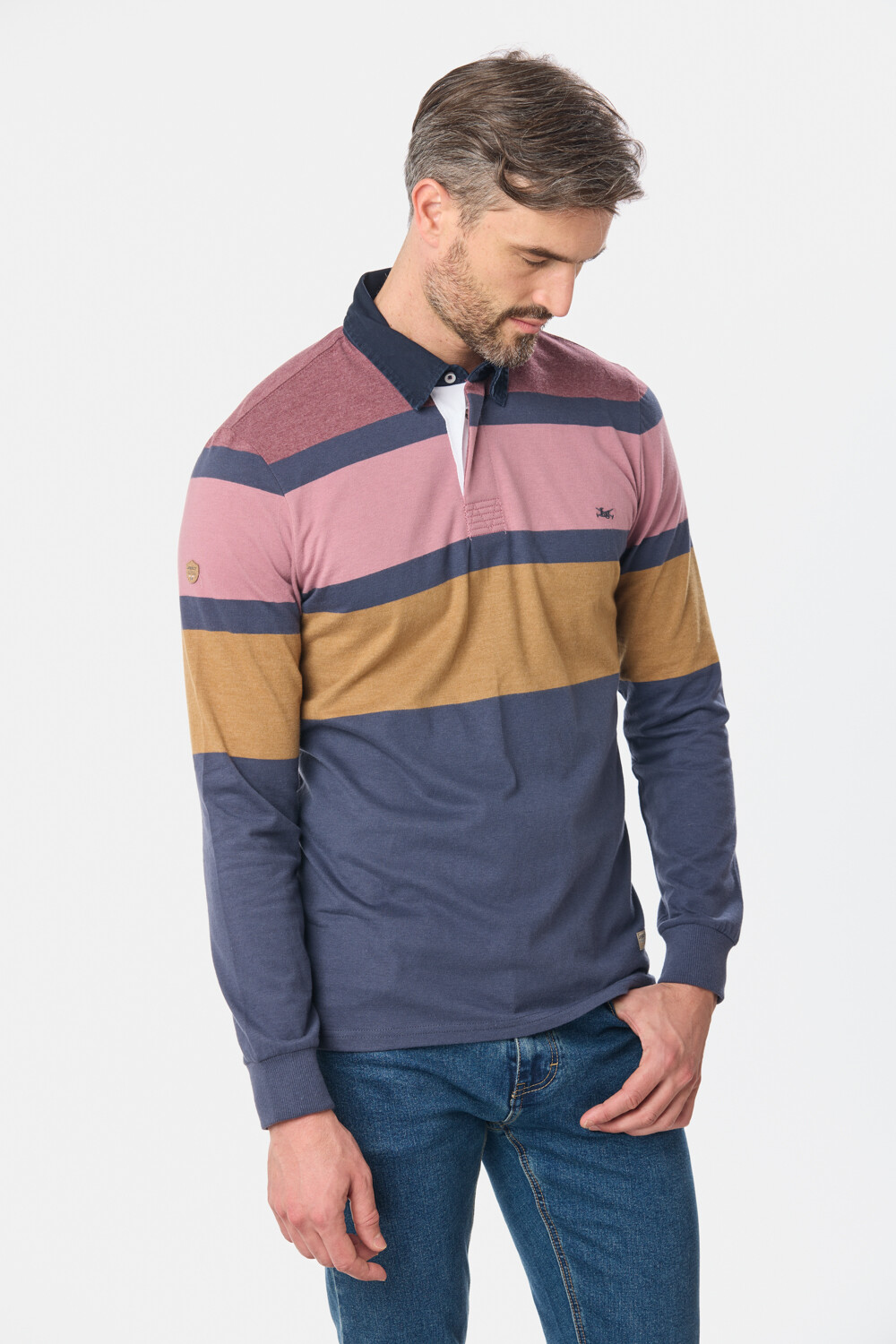 REMERA POLO RAYADA Bordo