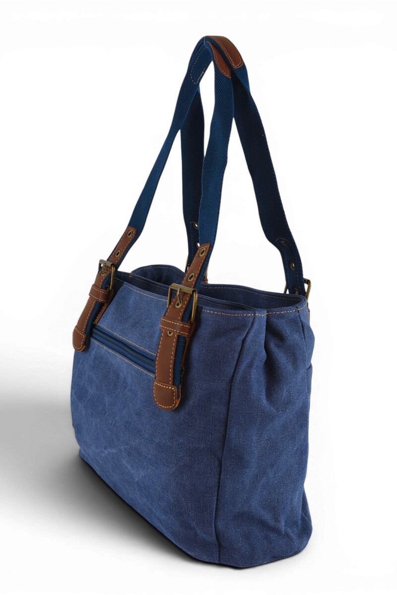 Cartera lona doble cierre Azul