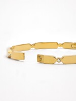 Pulsera Segmentada Con Cristales - Acero Inoxidable dorado