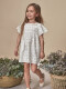 Vestido De Plumeti Estampado Blanco Roto