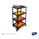 Organizador De Cocina Frutero Baño 4 Estantes Plástico Negro