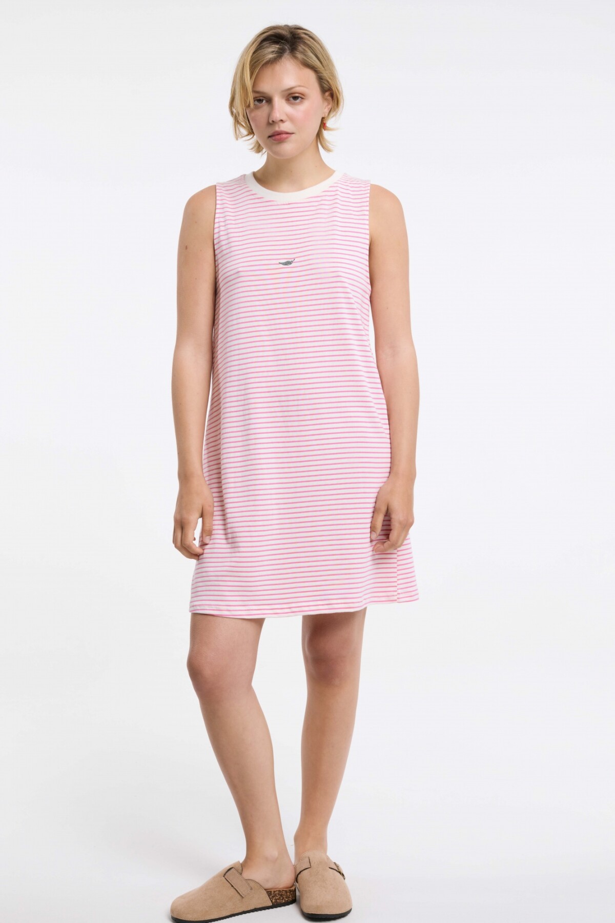 Vestido Sanza Rayas Rojo