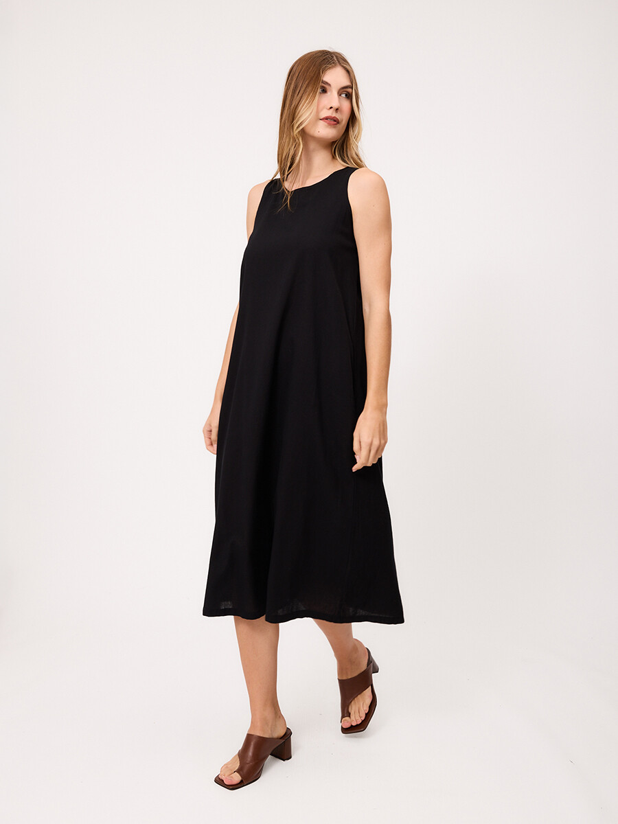 VESTIDO LARGO CRETTA POLANCO - Negro 