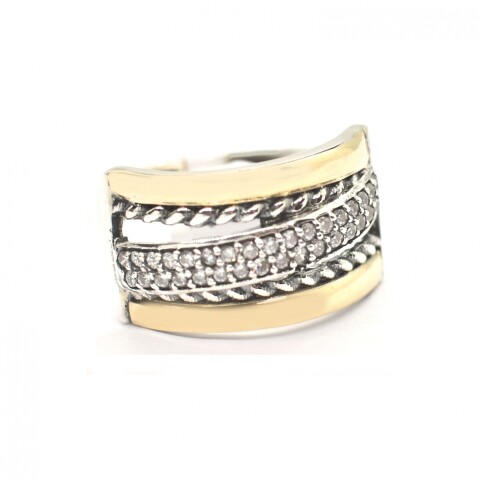 Anillo en Oro y Plata 925 con Zirconias Anillo en Oro y Plata 925 con Zirconias
