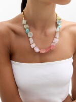 Collar Corto Con Piedras multicolor