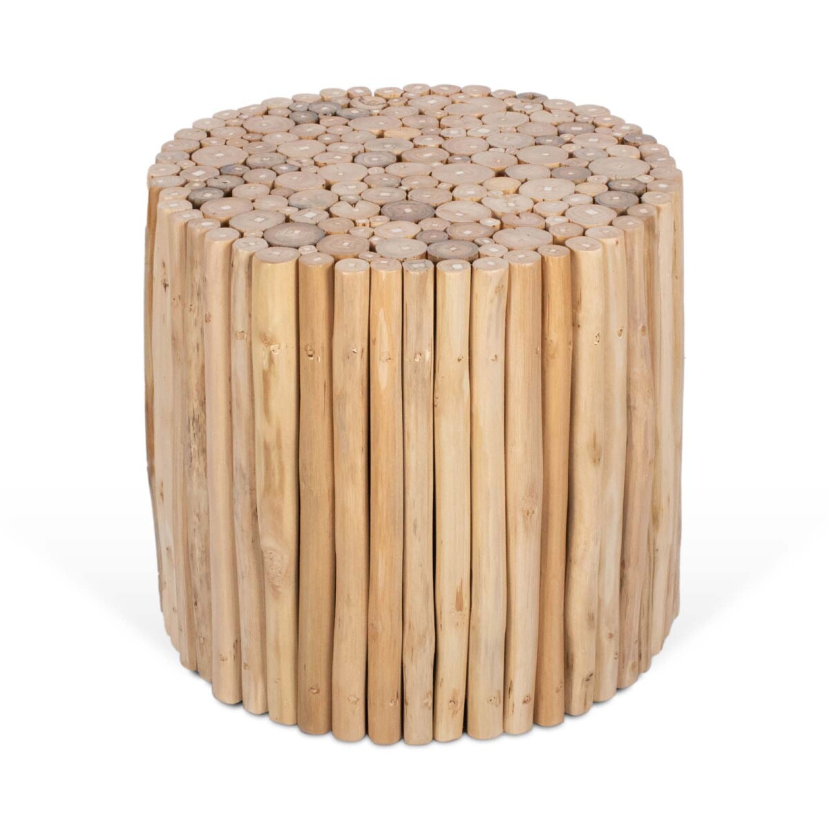 MESA AUXILIAR - MADERA NATURAL-BEIGE CYLINDER NATURAL 