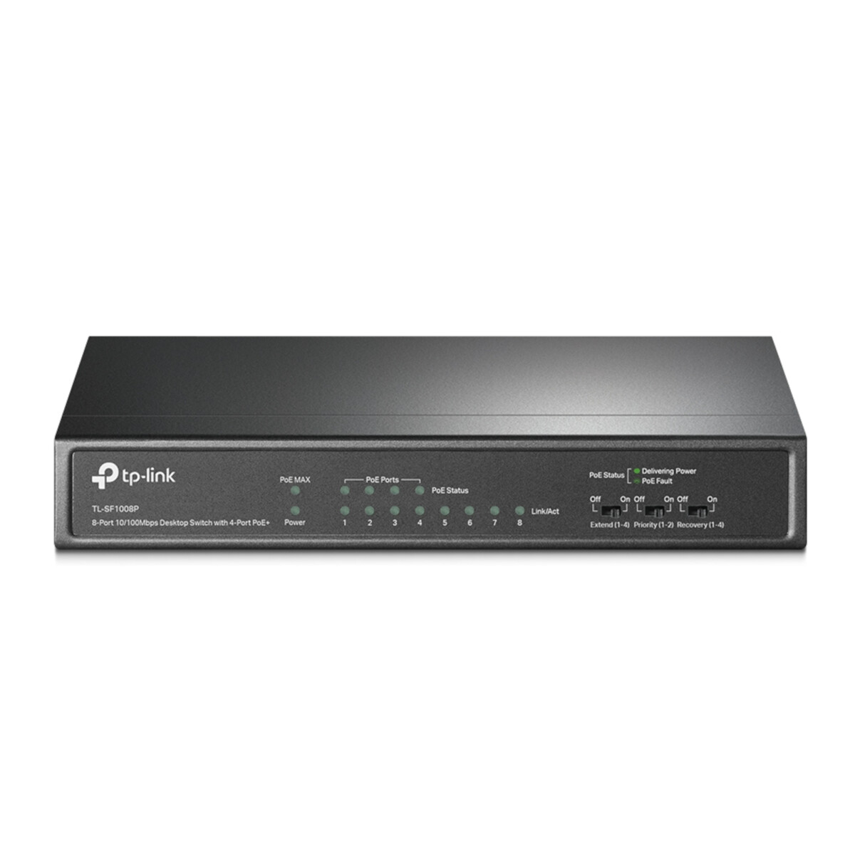 Tp-link - Switch TL-SF1008P. 8 Puertos RJ45 10/100 Mbps. 4 Puertos Poe. Plug And Play. Carcasa de Me 