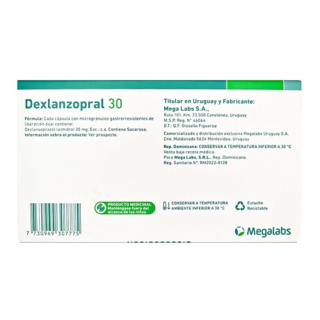 Dexlanzopral 30mg X30 Cápsulas Dexlanzopral 30mg X30 Cápsulas