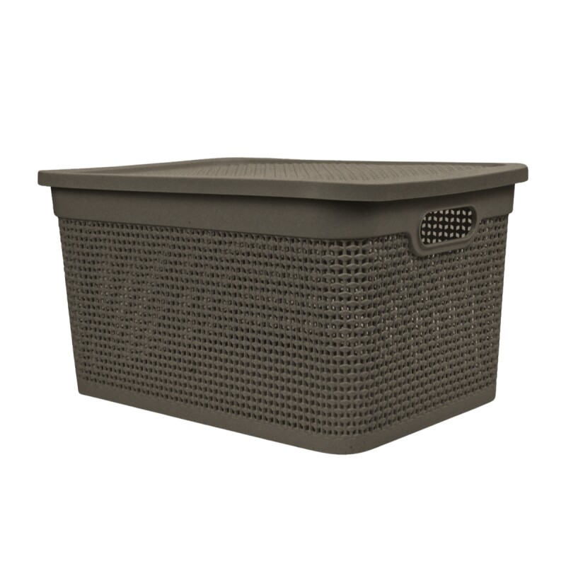 Caja simil ratán 25 lts CHOCOLATE