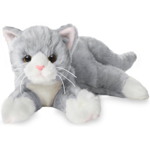 Peluche Gato Muñeco Decorativo Realista Regalo Niños Variante Color Gris