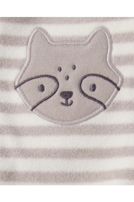 Pijama una pieza de micropolar, con pie, diseño a rayas Sin color