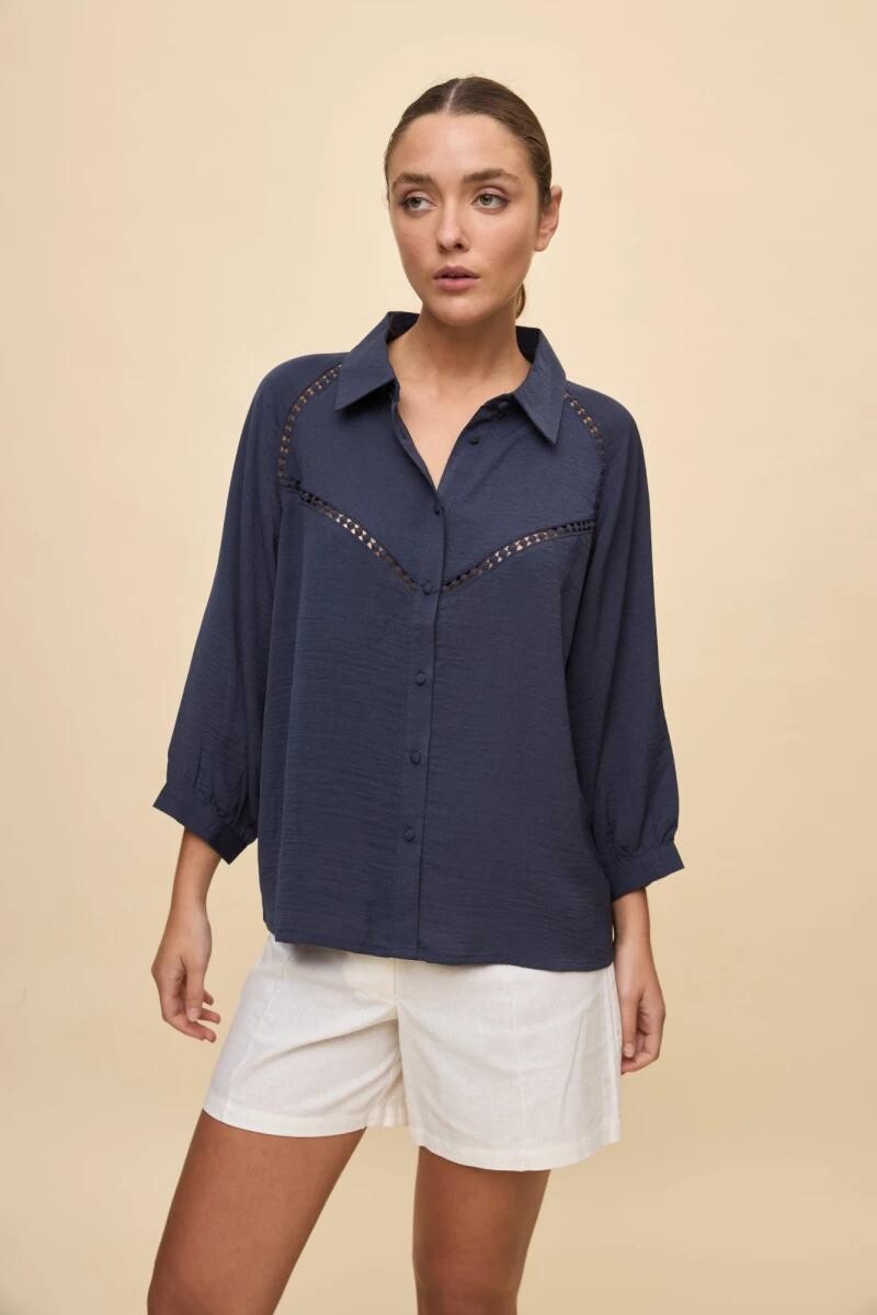 CAMISA ALLIE CASTELLO M.3/4 - AZUL 