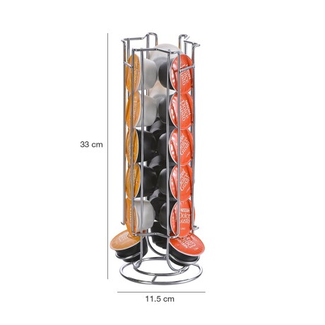 Soporte Dispensador Porta Cápsulas de Café Dolce Gusto x18 Plateado