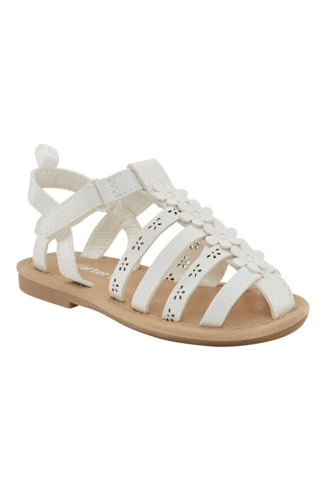 Sandalias pescadora, con velcro y flores Sin color