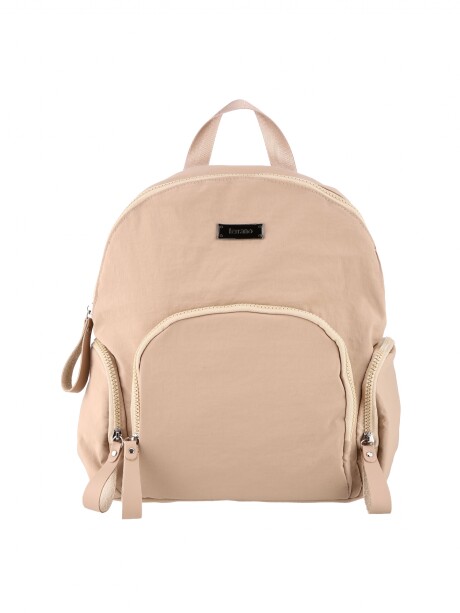 Mochila Lona Basic Tela Taupe