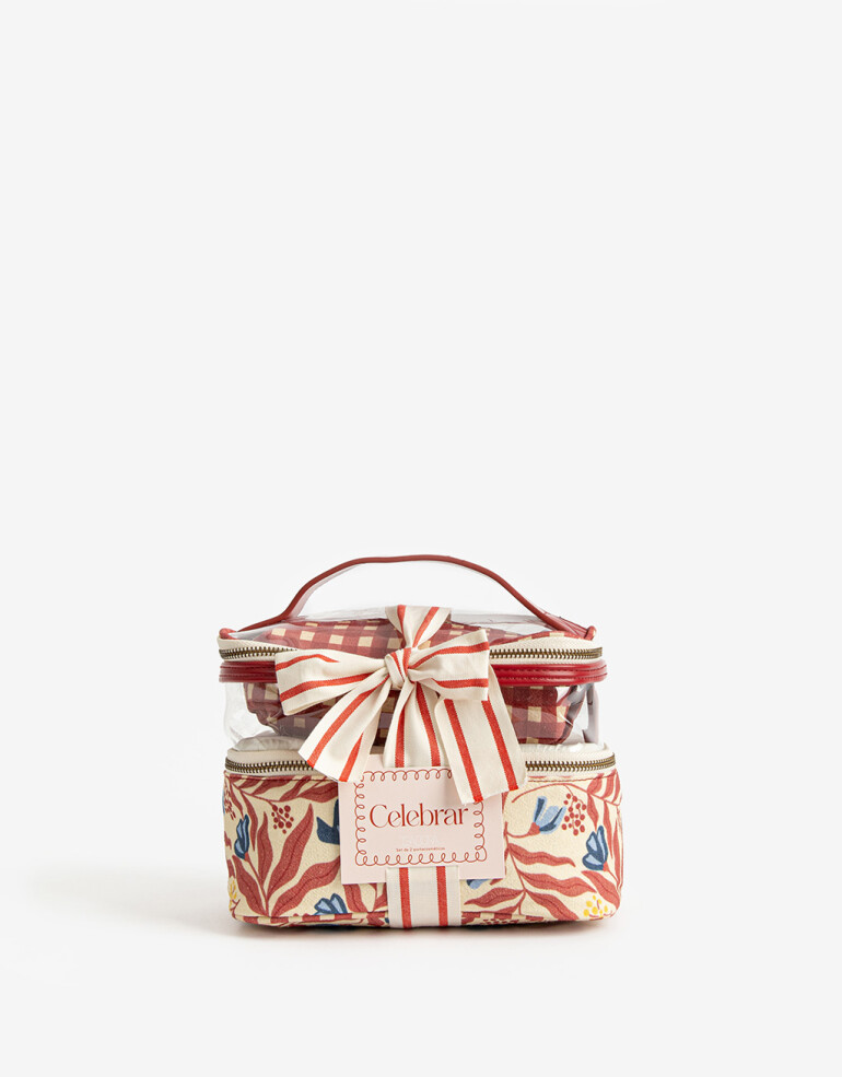 Porta Cosméticos Navidad Set De Portacosméticos - Rojo Medio