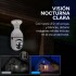 Cámara de Seguridad Vigilancia 360 Wifi Graba Audio X 3 Unid Color Blanco