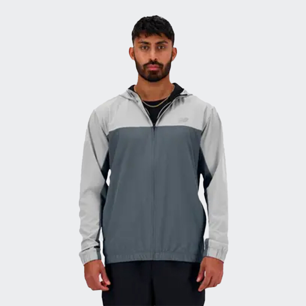 Campera New Balane Woven Full Zip - Gris 