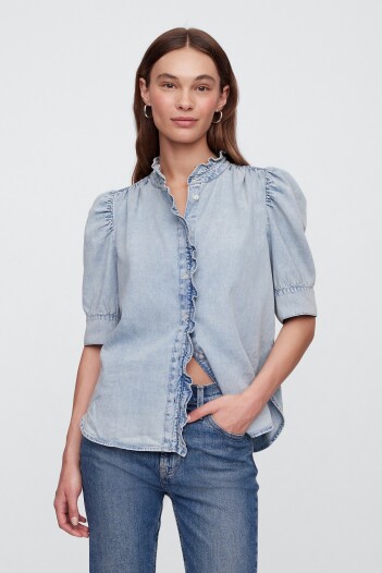 Camisa De Jean Mujer Light Wash