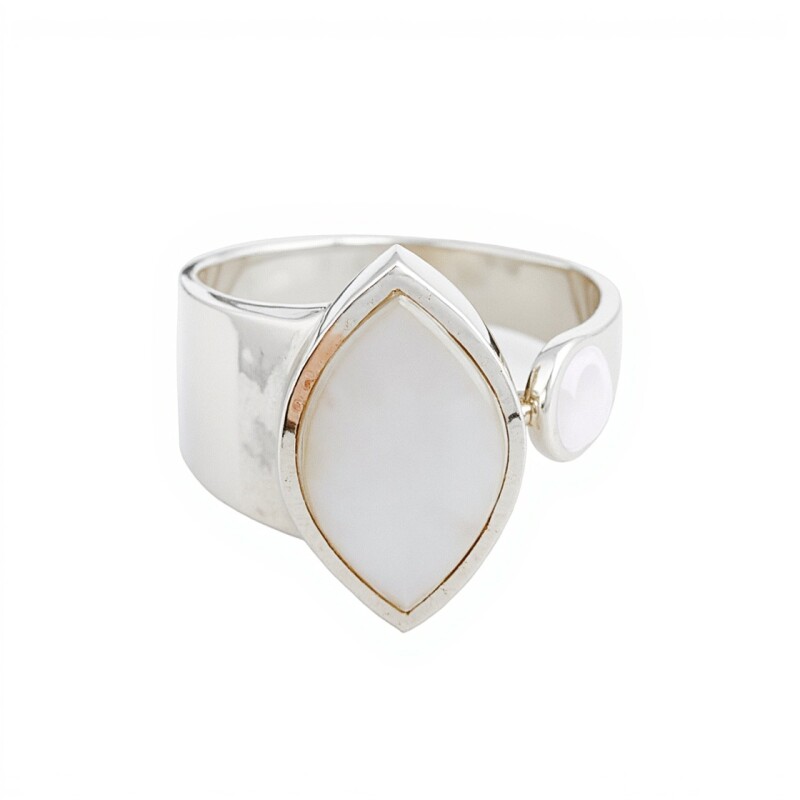 Anillo Oval-Plata 925 Ajustable-Piedra Nacar-AN3366 conpiedra