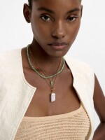 Set De Collares Con Piedras verde