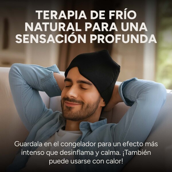 Tratamiento Gorra Dolor De Cabeza Migraña Silicona Cuello Variante Color Negro