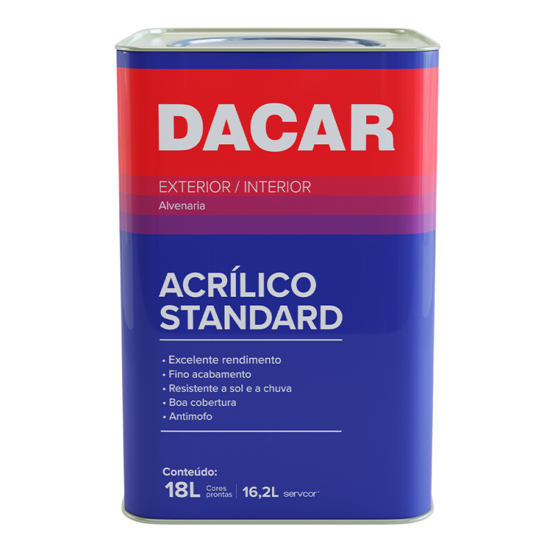 DACAR LATEX ACRILICO STANDARD INT/EXT BASE D 18 LTS Dacar Latex Acrilico Standard Int/ext Base D 18 Lts