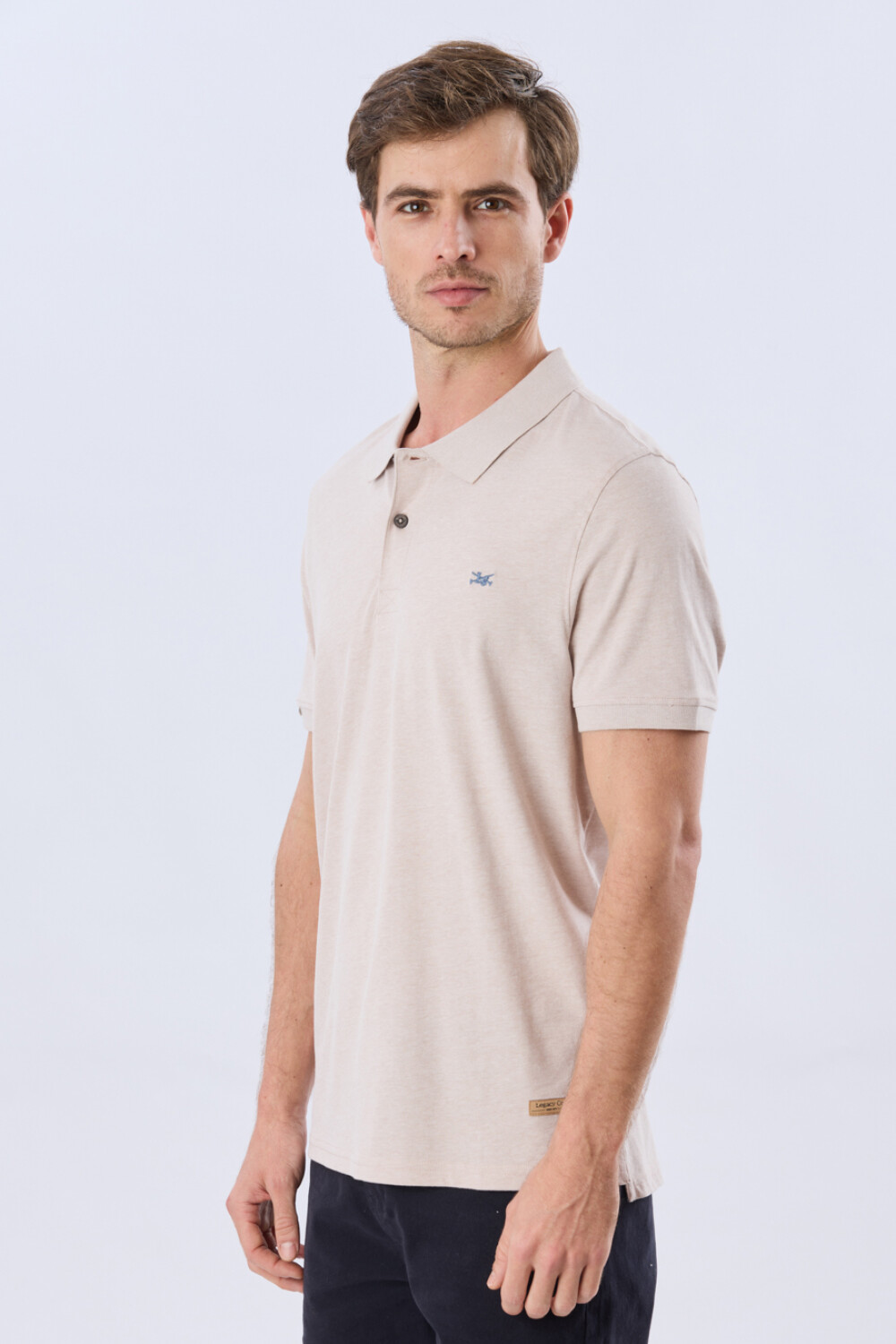 REMERA POLO LISA JERSEY Beige