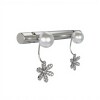 Caravanas Colgantes Perlas Flor- Plata 925 -CA4085 conperla