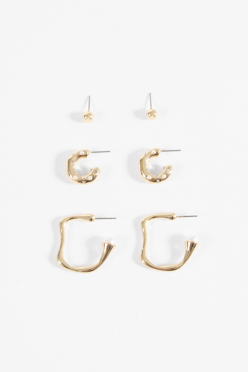 Set 3 aros irregulares dorado